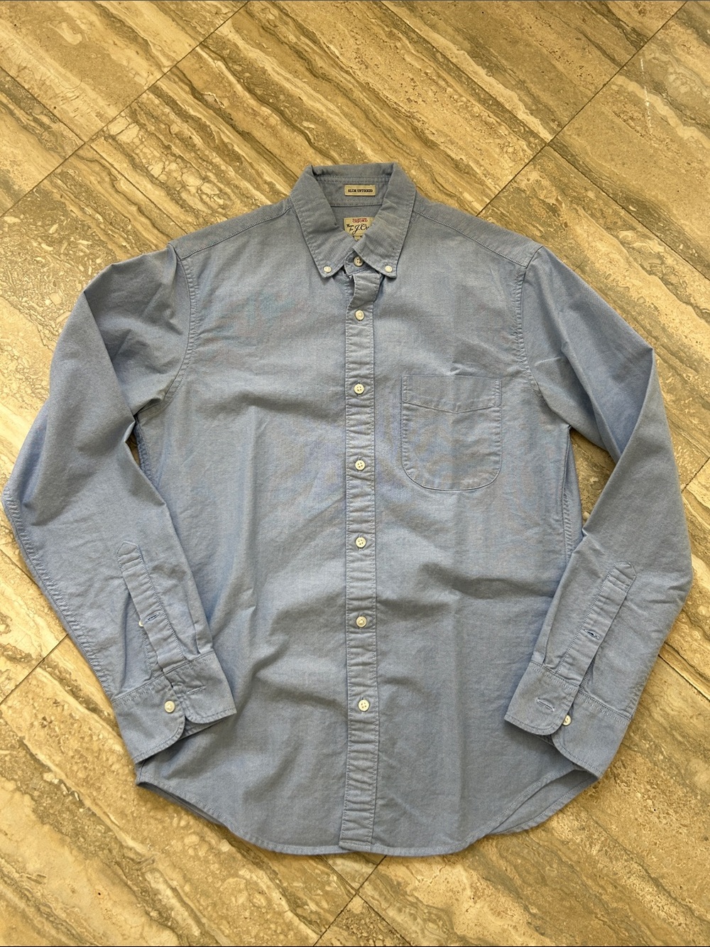 J. Crew Light Blue Oxford Button-Down slim untucked Shirt size small